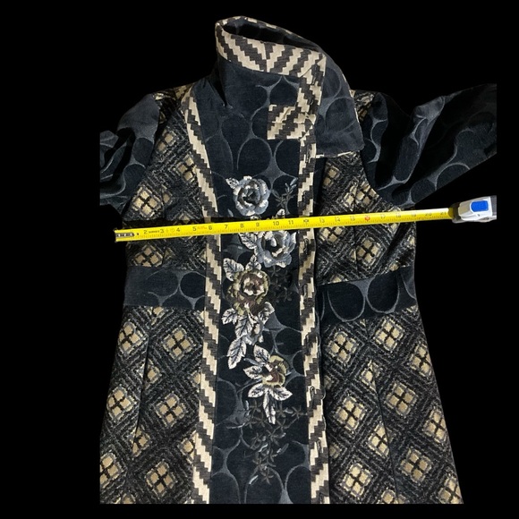 Desigual Embroidered Patchwork A-Line Coat Funnel Collar Button Front Jacket - Picture 16 of 16